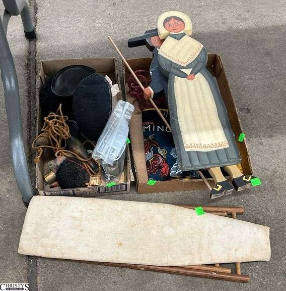 Childs Ironing Board, Mickey Mouse Ears, Wooden Man and Women Amish 21" image