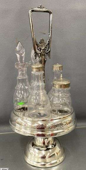 Victorian Anchor Silverplate Cruet Set - 15" image