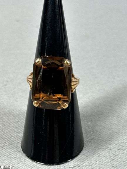 10K Yellow Gold Ring with a Smokey Topaz Colored Stone image