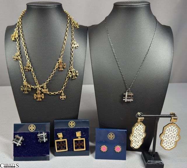 Tory Burch Jewelry to Include 2 Chain/Necklaces and 4 Pairs of Earrings image