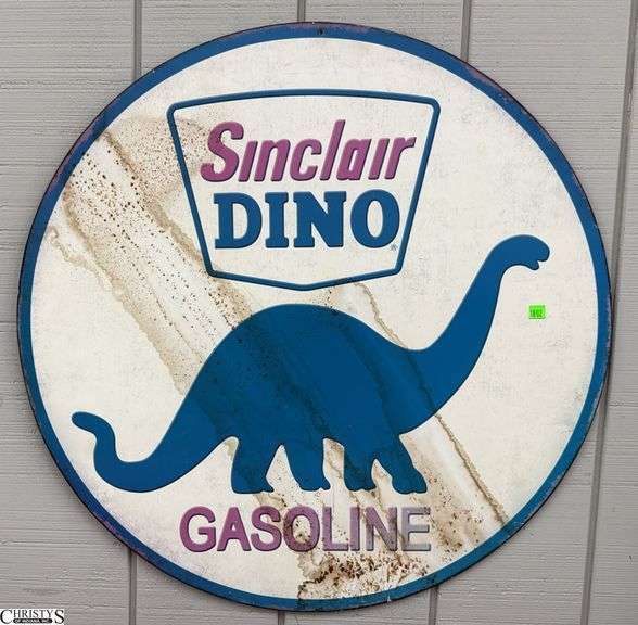Sinclair Dino Gasoline Metal Reproduction Advertising Sign - 30" shows wear image