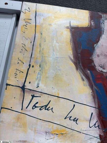 Alummoa Zumiga Abstract Nude #4, Mixed Media and Oil on Canvas, Signed 57x55"