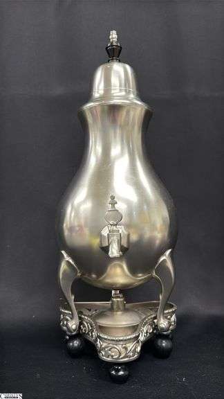 Dutch Royal Holland Pewter Coffee Urn / Samovar with Burner and Tray 18"