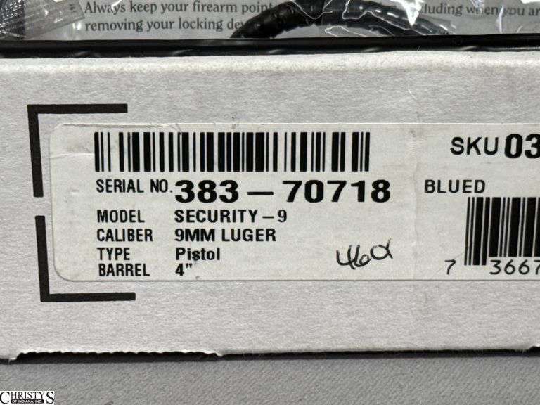 Ruger Security-9 Pistol cal. 9mm Luger SN: 383-70718 in Box with Extra Magazine