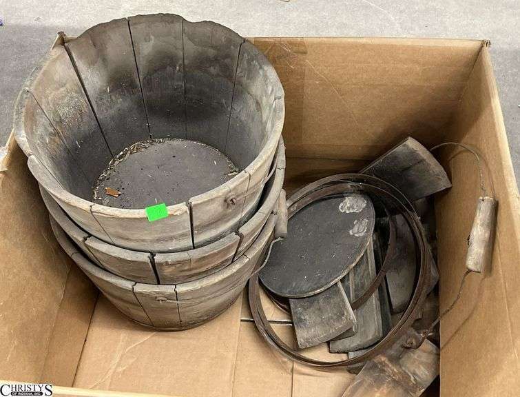 Wooden Buckets One Is In Parts image