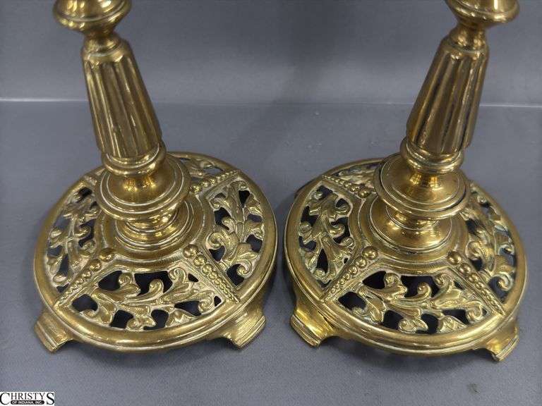 Brass Candle Sticks, Slight Bend On One 6.5"