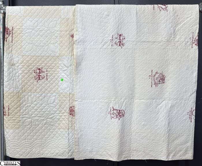 2 Handmade Quilts, With Nursery Rhyme Quotes, 76x76 image