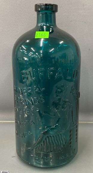 Buffalo Water Teal Glass Bottle - 10.5" image