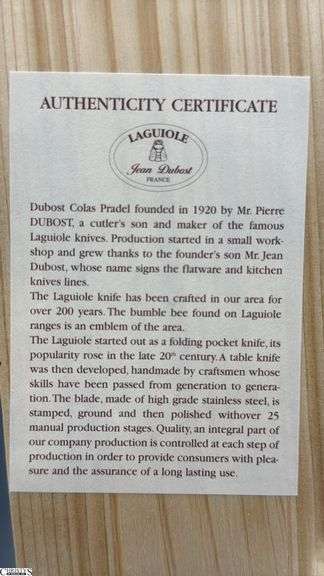 2 Sealed Packs of Laguiole, Dubost of France Ivory and Brass Cap Knives