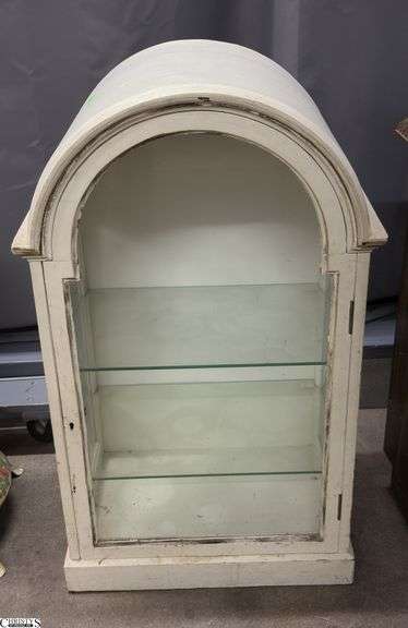 Arched Top Single Door With Glass Shelves Display 19.5"x14"x32" image
