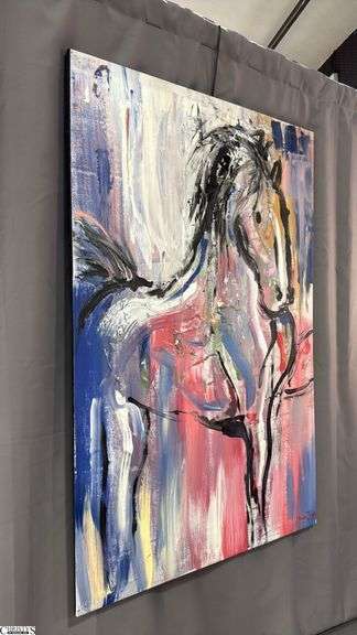 Alummoa Zumigo Equine #3, Mixed Media and Oil Painting On Canvas 35x56"