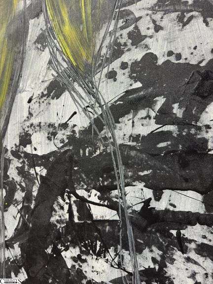 GiGi Bottles #4, Green Tones Acrylic Painting on Canvas 36x56"
