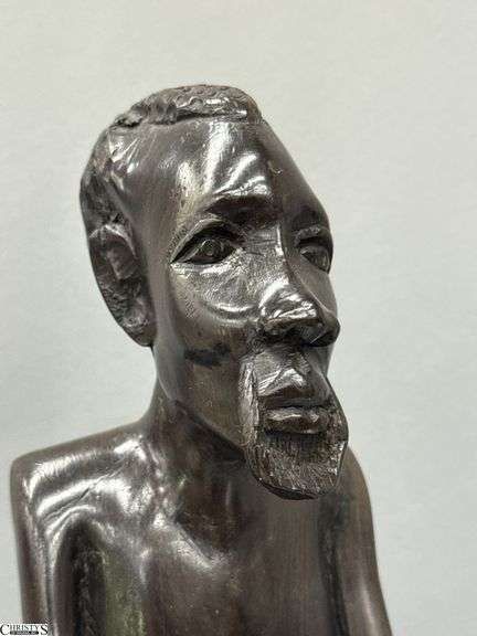 Numbered Carved African Figure *Damage to Arm 17.5" Tall