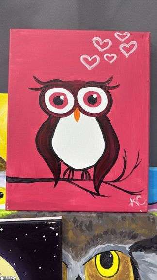 12pcs Painting Party Canvases, Owls, Animals Largest 16x20"