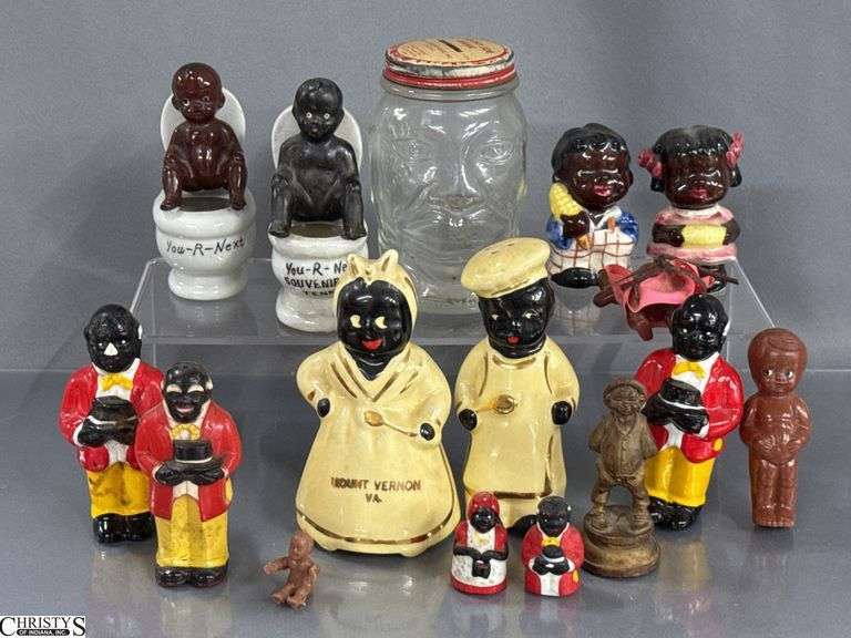 Black Americana Salt and Peppers, Aunt Jemima and Uncle Mose, Tourist Souvenirs Tallest 5" image