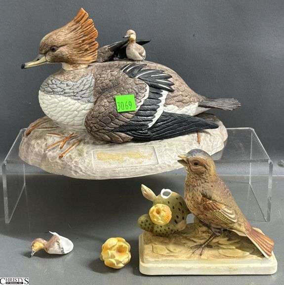 Lefton and Ski Country Bird Figurines - Both Damaged - 10" of largest image