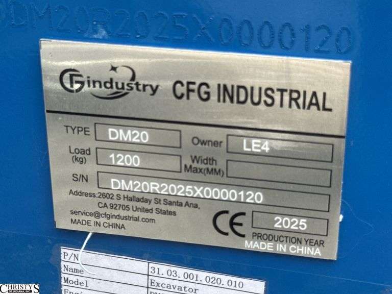 CFG Industrial Mini Excavator DM20 with Kubota Diesel Powered