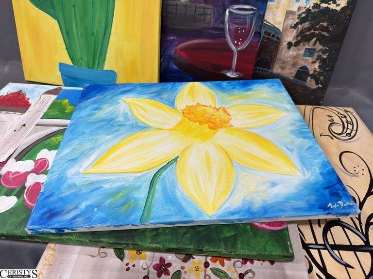 10 Painting Party Canvases, Each Measures 16x20" Multiple Landscapes