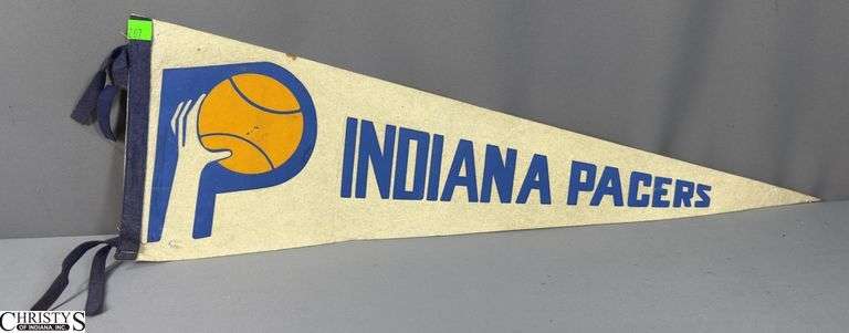 3 Basketball Pennants.  Indianapolis Pacers, 1999/2000 Conseco Fieldhouse Pacers Inaugural Season and Indiana Legends Basketball Pennant
