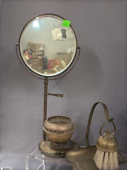 Shave Brushes, Mirrored Stands, Mustache Cups, Some Wear