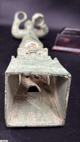 Bronze Standing Figure With Base, Has Info Card In Photo 15" Total Height
