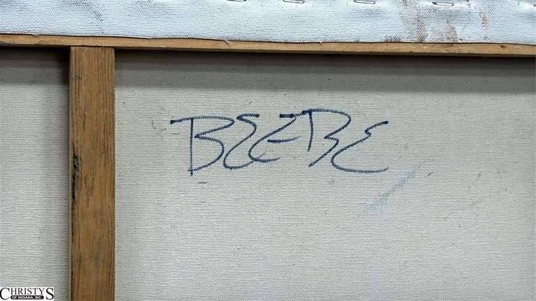 Beebe Abstract Mixed Media Artwork On Canvas 48x36"
