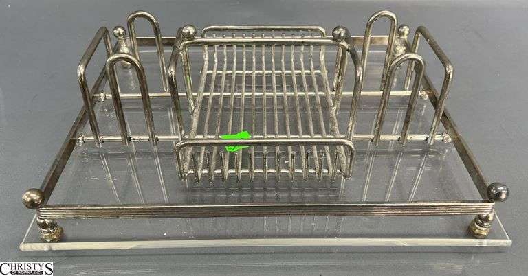 Silver Plated Table Top Napkin Holder 11x9" image