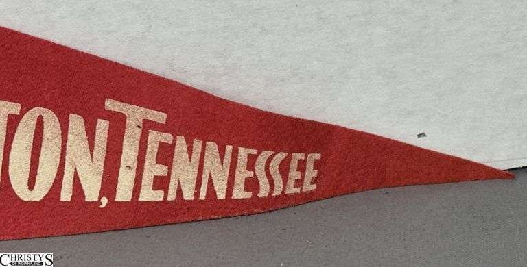 2 Pennants.  Chicago Railroad Fair "I Was There" 1949 and a Livingston, Tennessee Fishing Pennant