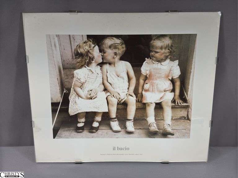 'il bacio' Print by Furman S. Baldwin tinted photography series, Bruwell's Collect. 1947 Under Plastic 20" X 17" image