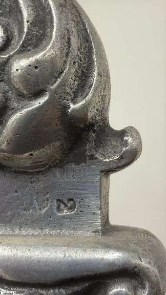 Pair of Polished Pewter Three Footed Candle Holders 48" Tall