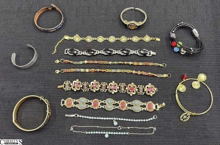 Ladies Costume Bracelets and Watches - 8.5" from clasp to clasp of largest