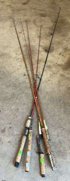 5 Fishing Poles, Zebco, Cabelas, Bill Dance, and others image
