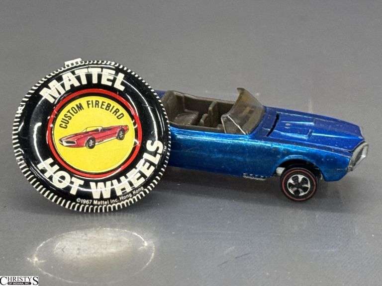 Hot Wheels Red Line Custom Firebird and Button - Shows Wear - 3"