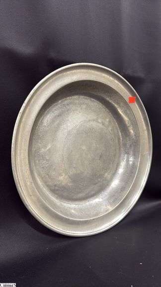 Pewter Basin Bowl Has Mark That is Slightly Worn Off 16" Across 2.5" Tall