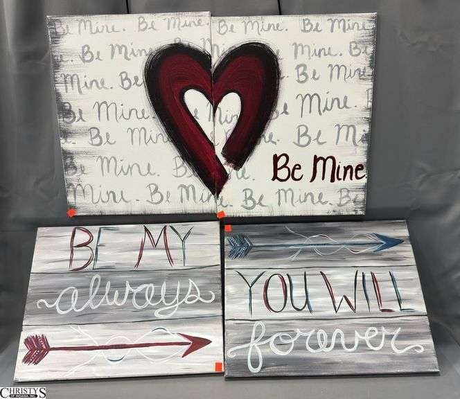 2 Sets of Love Theme Paintings Each Canvas 16x20"