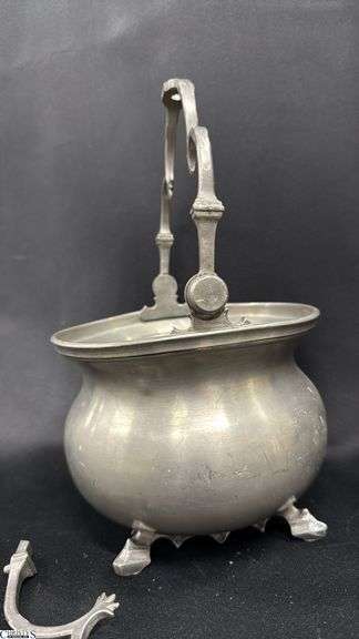 Pewter Pot With Hanger 8"x12" Tall To Swing Handle