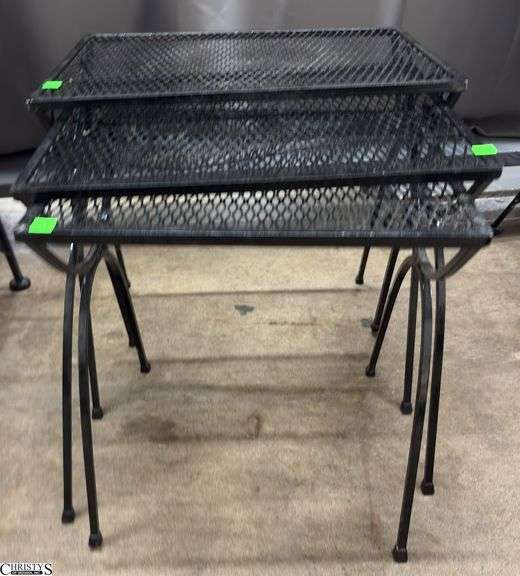Woodard Wrought Iron Nesting Patio Tables - 20.5" x 14.5" x 20" of largest image