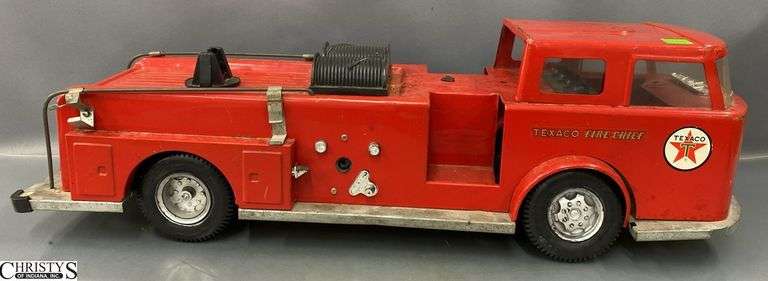 Buddy L Texaco Fire Chief Metal Fire Trunk - Missing Pieces, some finish wear - 24" image