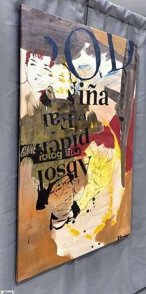 Alejandro Quenigo Q5, Acrylic Painting on Canvas, Measures 35x55"
