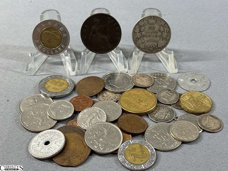33 Foreign Coins and 2 Smashed Coins image