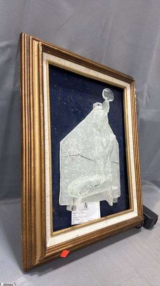 Framed "Sitting Woman" Glass and Lights 16x21"