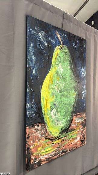 Antonio Garcia Pear Impressionistic Acrylic Painting on Canvas 36x56"