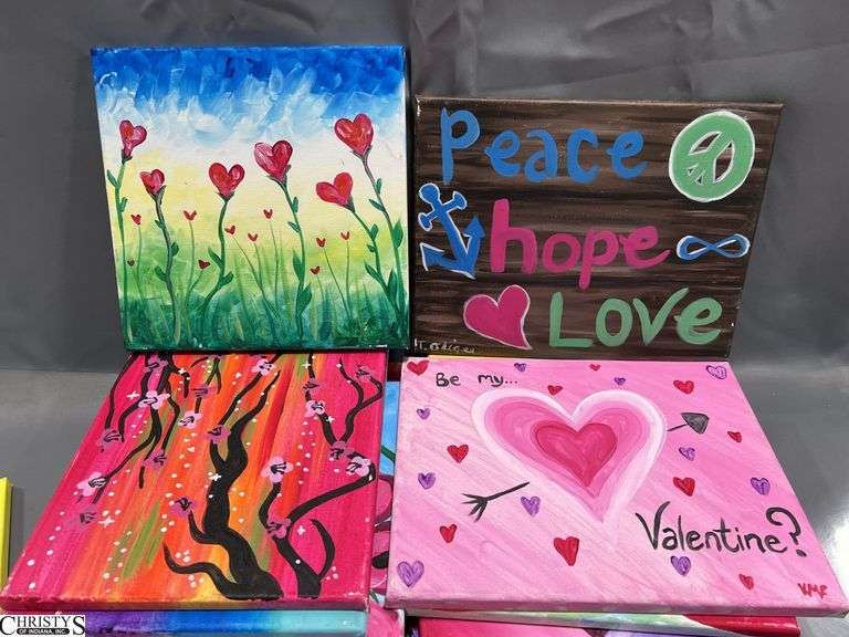 15 Painting Party Canvases, Love Themes, Bird Houses, Valentines 11x14"