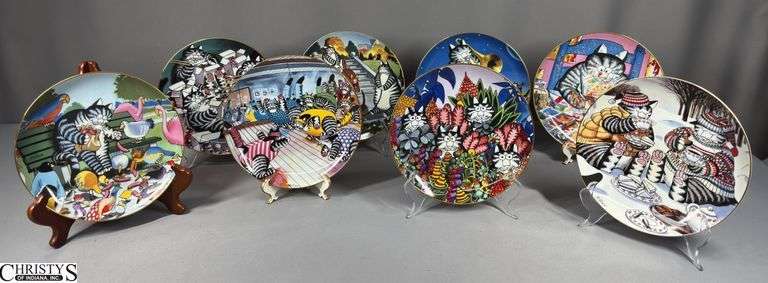8 Limited Edition Kliban Cats Decorative 8" Plates. image