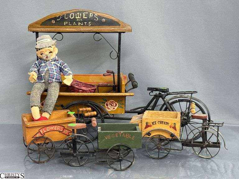 Country Charm Decor, Doll Size Flower and Veggie Carts, Largest 24"x17" image