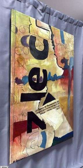 Alejandro Quenigo Q4, Acrylic Painting on Canvas, Measures 36x55"