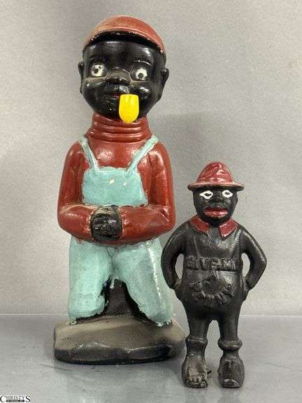 Black Americana Kneeling Boy 9", Give Me A Penny Bank image
