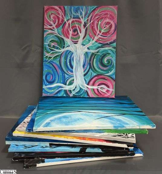 10 Group Party Paintings on Canvas Of Trees 16x20"