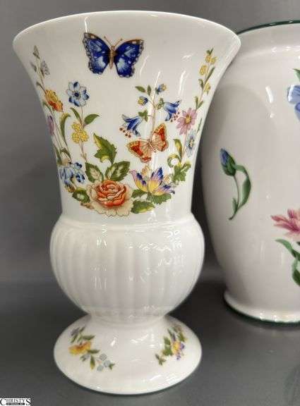3 Floral Motif Vases, Sintra By Tiffany & Co, Ansley and Vienna Marked, Tallest 9"