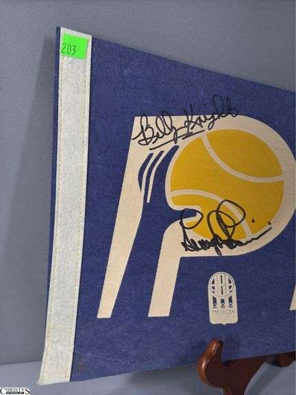 Indiana Pacers Pennant Autographed by Billy Knight and George McGinnis
